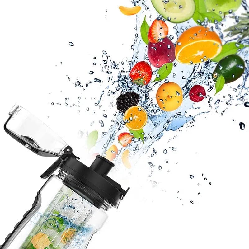 Aqua Time Infuser Water Bottle, 1L Time Tracker Bottle With Cleaning Brush, Acrylic Detox Sports Water Bottle, Triton Sports Bottle with Flip Top Lid, Fruity infusing Water Bottles for Women & Men - Aqua Time Infuser Water Bottle, 1L Time Tracker Bottle With Cleaning Brush, Acrylic Detox Sports Water Bottle, Triton Sports Bottle with Flip Top Lid, Fruity infusing Water Bottles for Women & Men -